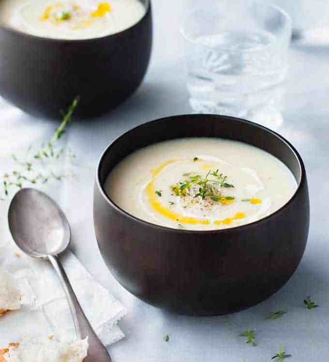 Creamy Dreamy Cauliflower Soup - just 190 calories for BIG bowl, effortless to make and soooo creamy!