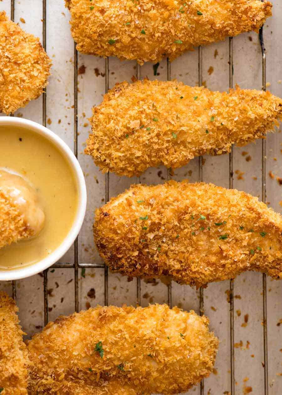 Bang om te sterven Kantine Paradox Truly Crispy Oven Baked Chicken Tenders | RecipeTin Eats