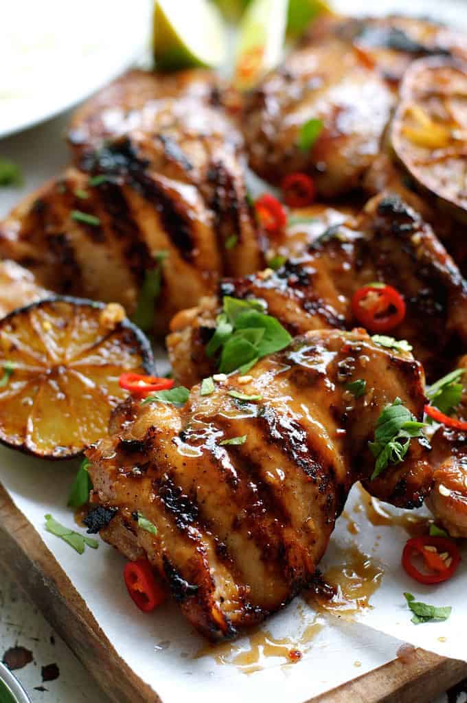 Thai Grilled Chicken (Gai Yang) - authentic flavours from the streets of Thailand!, easy to make on your BBQ or stovetop.