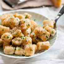 30 Minute Homemade Ricotta Gnocchi - made from scratch in 30 minutes! So easy to make, and no special equipment required. Serve with a tomato sauce or browned butter - your choice!