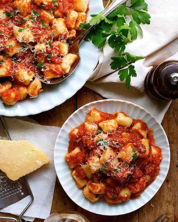 Homemade Ricotta Gnocchi with Tomato Sauce