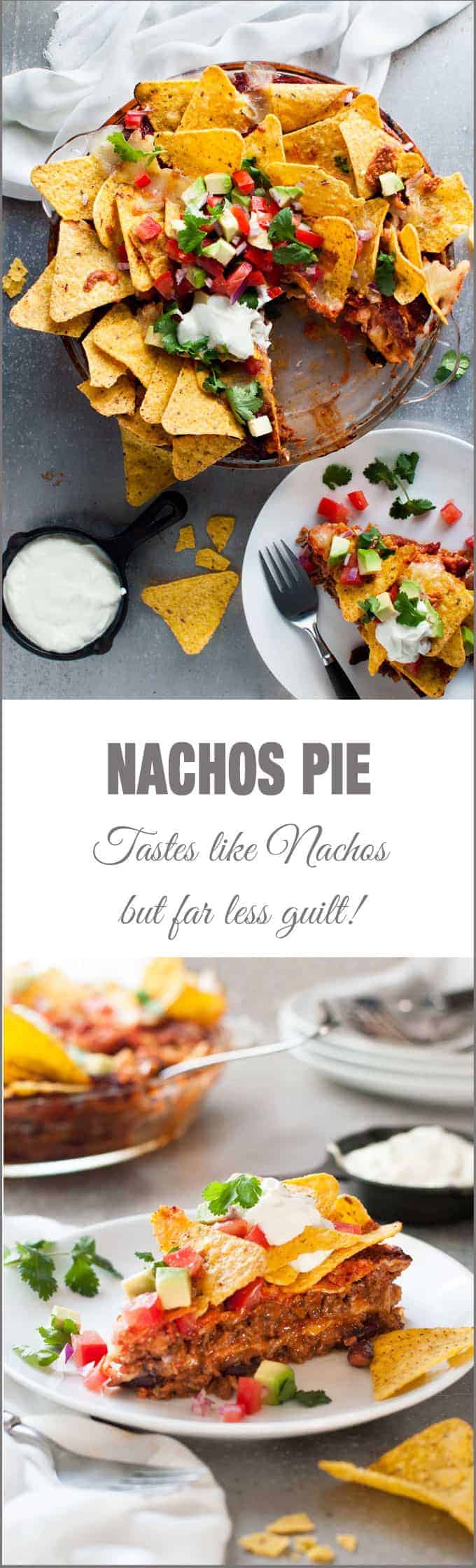 Nachos Pie - all the flavour of nachos, with far less guilt! This is how to get your Nachos fix midweek.