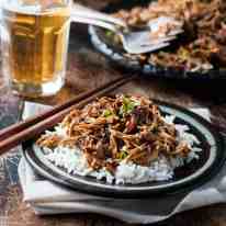 Sweet Soy Shredded Chicken - 5 minutes prep, make this in the slow cooker, stove or even a pressure cooker! Tossed in an Asian style jammy sauce.
