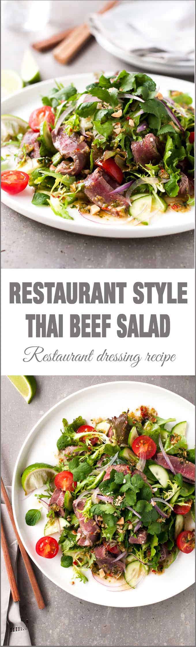 Thai Beef Salad (Restaurant Style) - one little change to the usual recipe to make a restaurant quality Thai Beef Salad