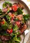 Close up overhead photo of Thai Beef Salad