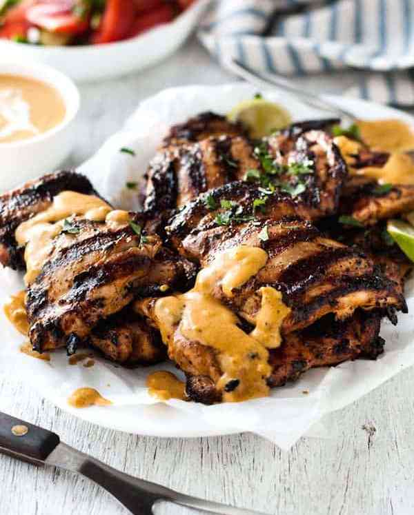 Coconut Marinated Grilled Chicken - the coconut marinade infuses the chicken with rich flavour and tenderises the meat. And the sauce is incredible!