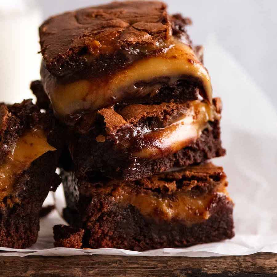 Bite Into Bliss: Salted Caramel Stuffed Brownies Await