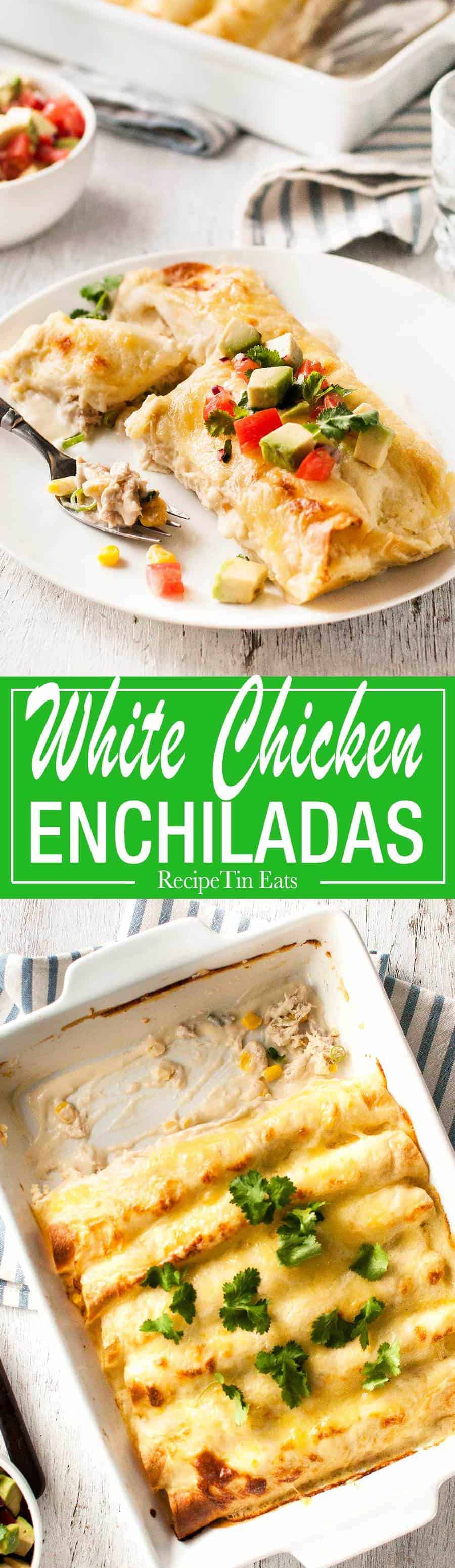 Made this for dinner the other night, the white sauce is INCREDIBLE!!!! I added extra cheese - because I like my enchiladas EXTRA cheesy!