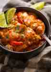 Close up of Brazilian Fish Stew in a bowl, ready to be eaten