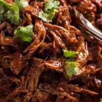 Close up of Slow Cooker Mexican Shredded Beef