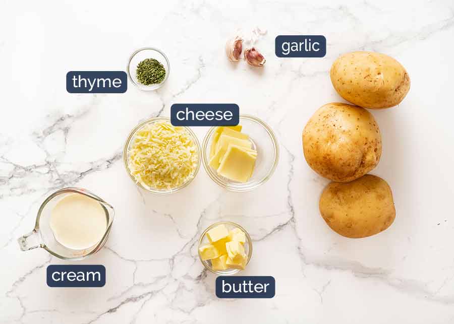 Ingredients in Mini Potato Dauphinoise - Gratin Stacks