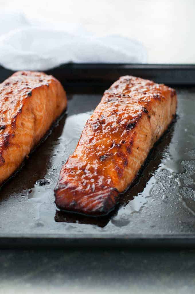 Asian Glazed Salmon - Just 5 ingredients for the marinade, and it's on the table in 15 minutes!