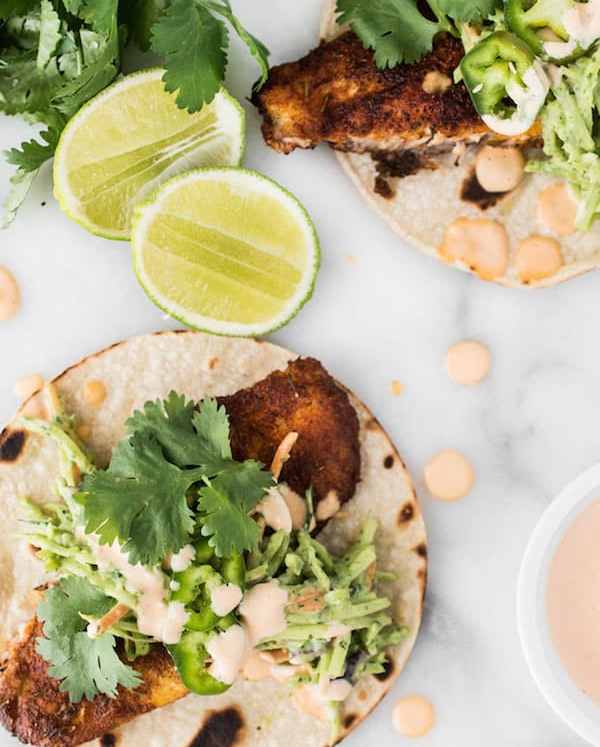 Blackened Fish Tacos - a handful of pantry spices makes a rub packed full of flavour for these fish tacos!