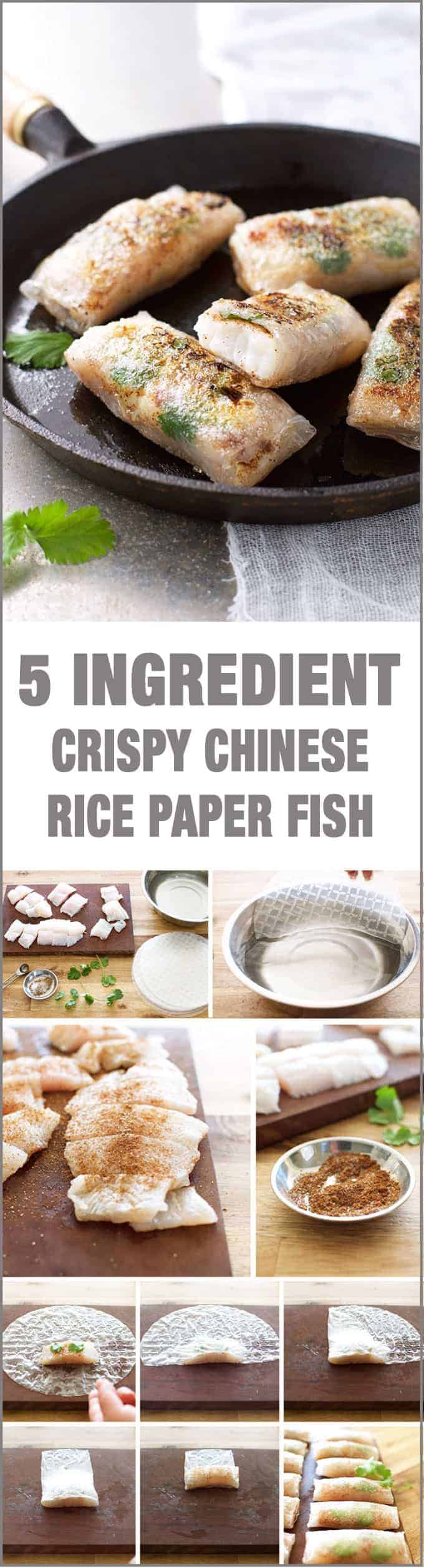 Crispy Chinese Rice Paper Wrapped Fish - just 5 ingredients, what a way to get your fish fix!