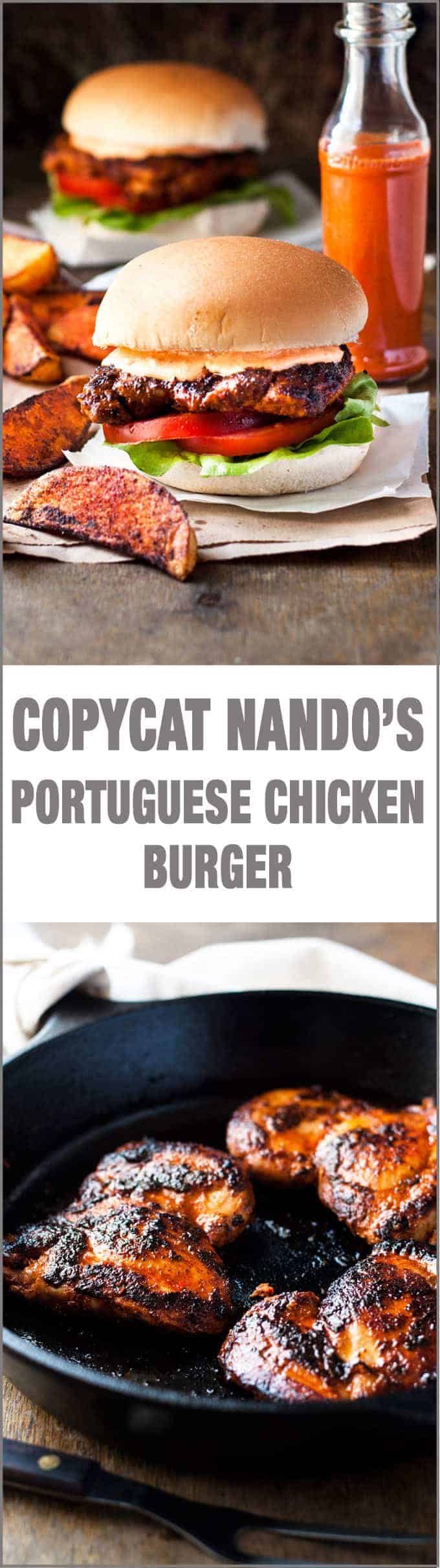 Portuguese Chicken Burger (Nando's Copycat) - my copycat of the famous Nando's Portuguese Chicken Burgers with Peri Peri Sauce