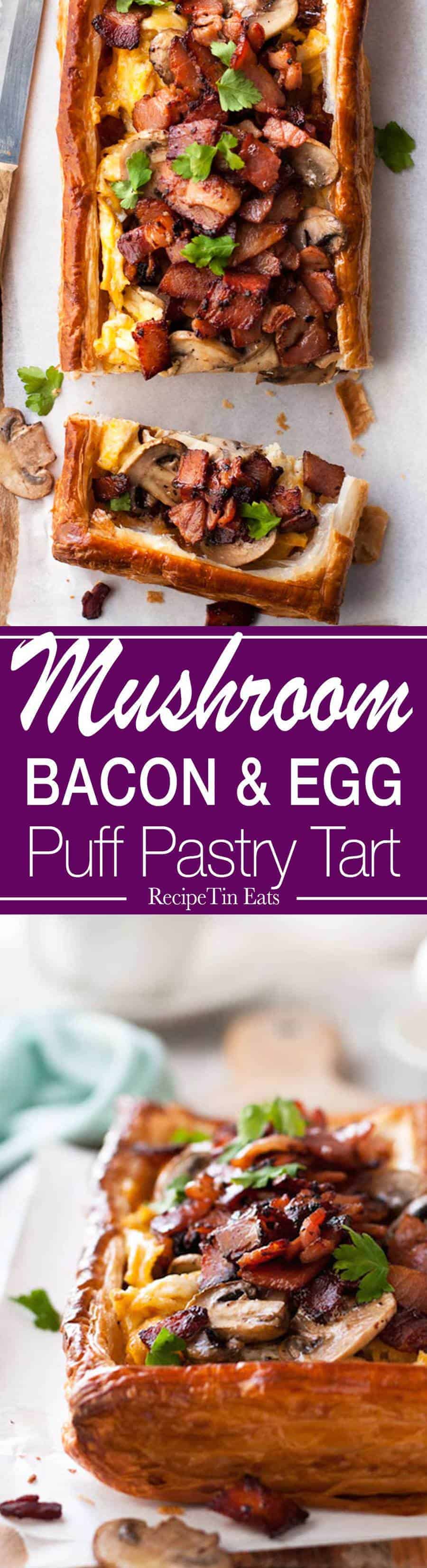Mushroom Bacon Egg Puff Pastry Tart | This was a hit at brunch last weekend :)