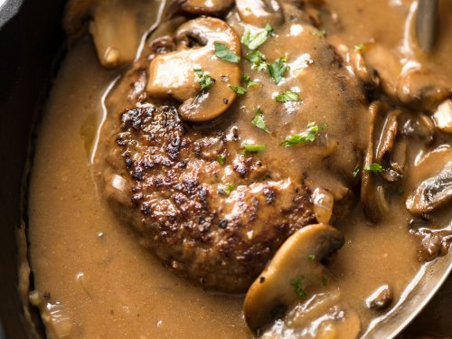 Salisbury steak with mushroom gravy