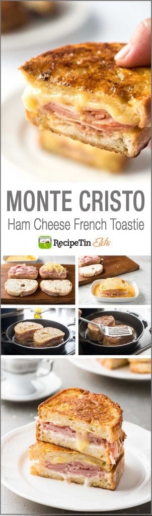 Monte Cristo Sandwich (Ham Cheese French Toast) - It's a french toast version of ham & cheese sandwich. The best you will ever have! Great way to use up leftover Christmas ham.