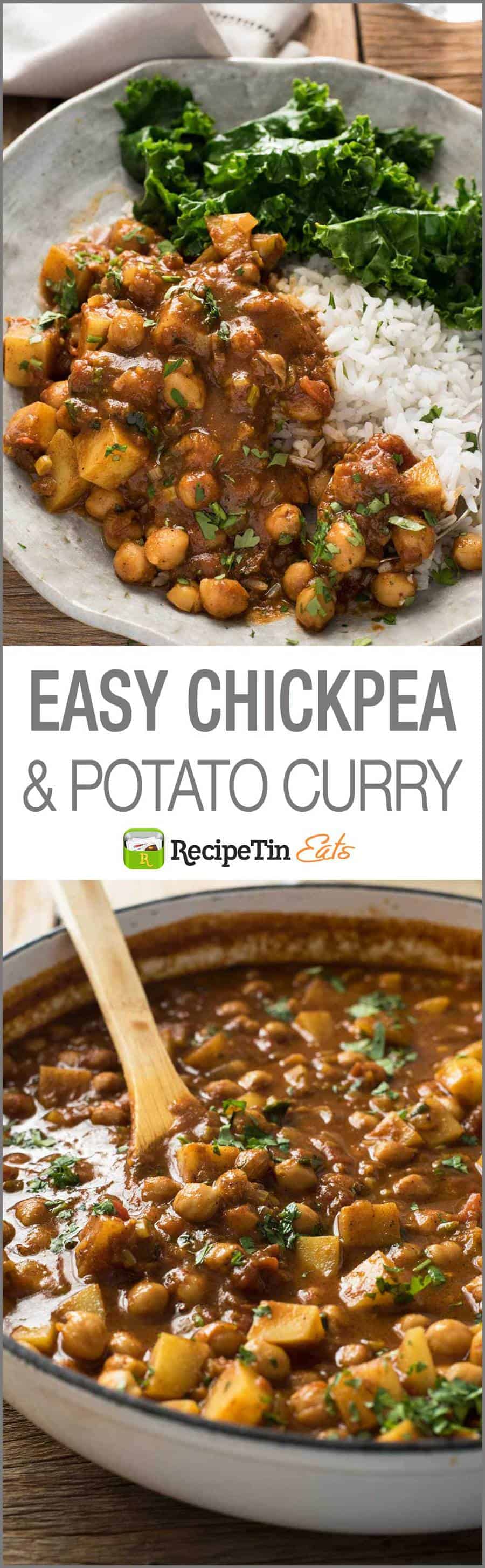 Chickpea Potato Curry - an authentic recipe that's so easy, made from scratch, no hunting down unusual ingredients. Incredible flavour! #trinidad #caribbean