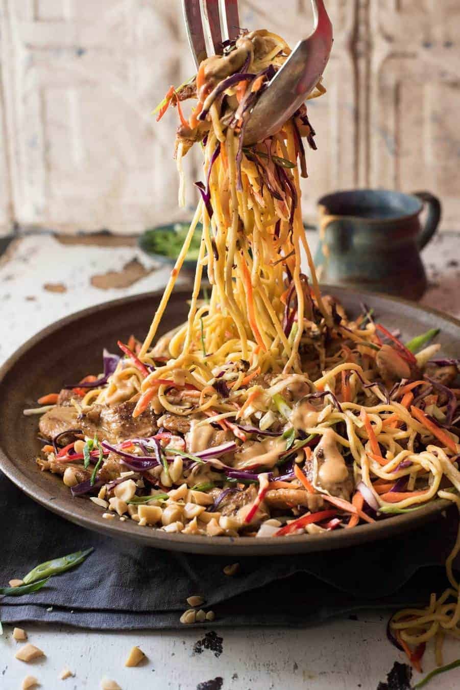 Satay Chicken Noodle Salad RecipeTin Eats
