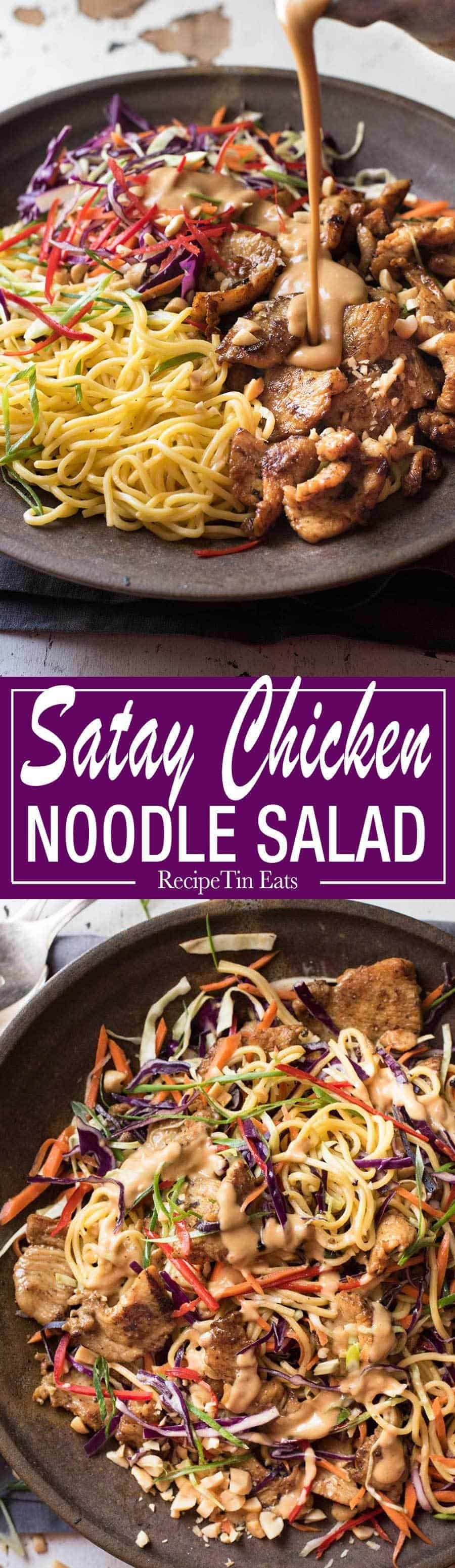 Satay Chicken Noodle Salad RecipeTin Eats