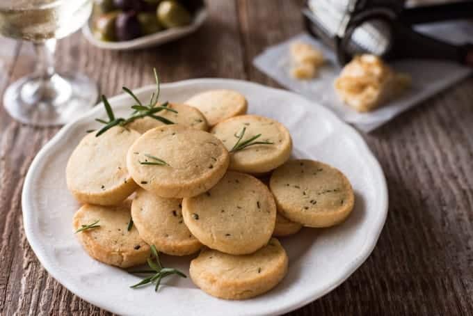 Parmesan Shortbread Biscuit - Butter, flour and parmesan (rosemary optional) is all you need to make these perfectly buttery, crumbly shortbread biscuits.