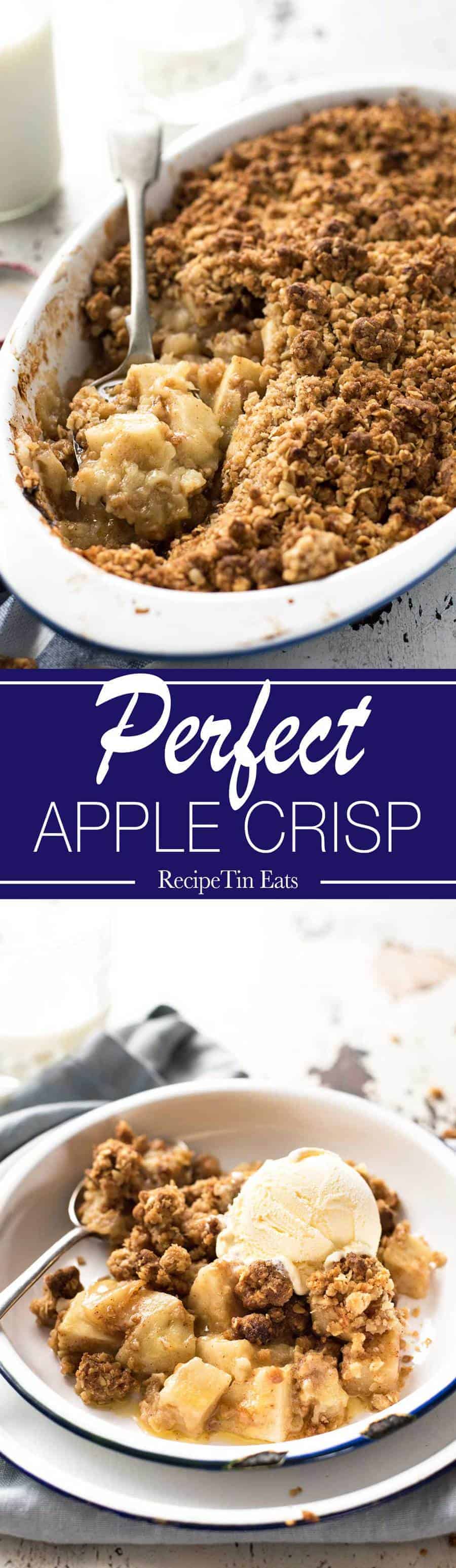 The BEST Apple Crumble (Apple Crisp) - Juicy apple filing with a gorgeous CRUNCHY crumbly topping. So easy to make! www.recipetineats.com