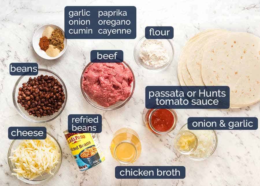 Ingredients in Beef Enchiladas