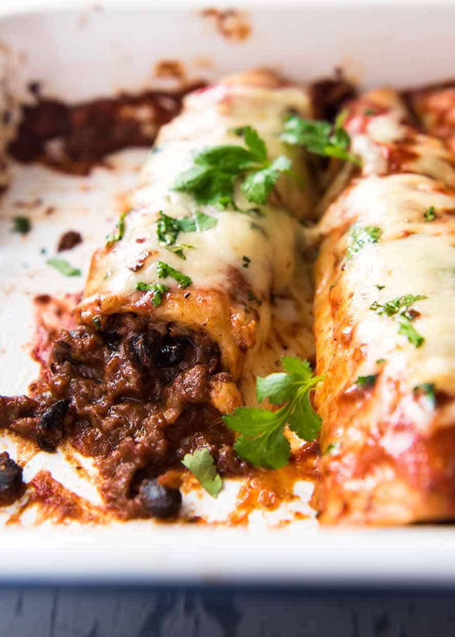 I adore the fact that beef enchiladas can be made in so many different ways across the globe.