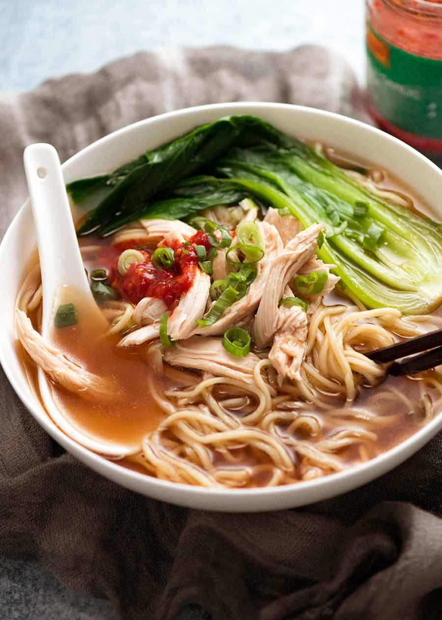 Asian noodle soup bowl