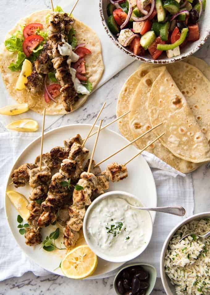 Chicken Souvlaki - Made with chicken marinated in lemon, garlic and oregano, it's so easy to make this Greek favourite at home! recipetineats.com