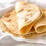 Stack of easy soft flatbread no yeast