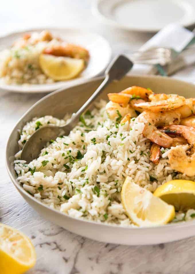 This Lemon Rice Pilaf is so delicious, it can be eaten plain! Lovely bright fresh lemon flavours with herbs. recipetineats.com