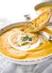 No Chop Roast Pumpkin Soup - An intensely flavoured creamy pumpkin soup made without chopping / peeling pumpkin. www.recipetineats.com