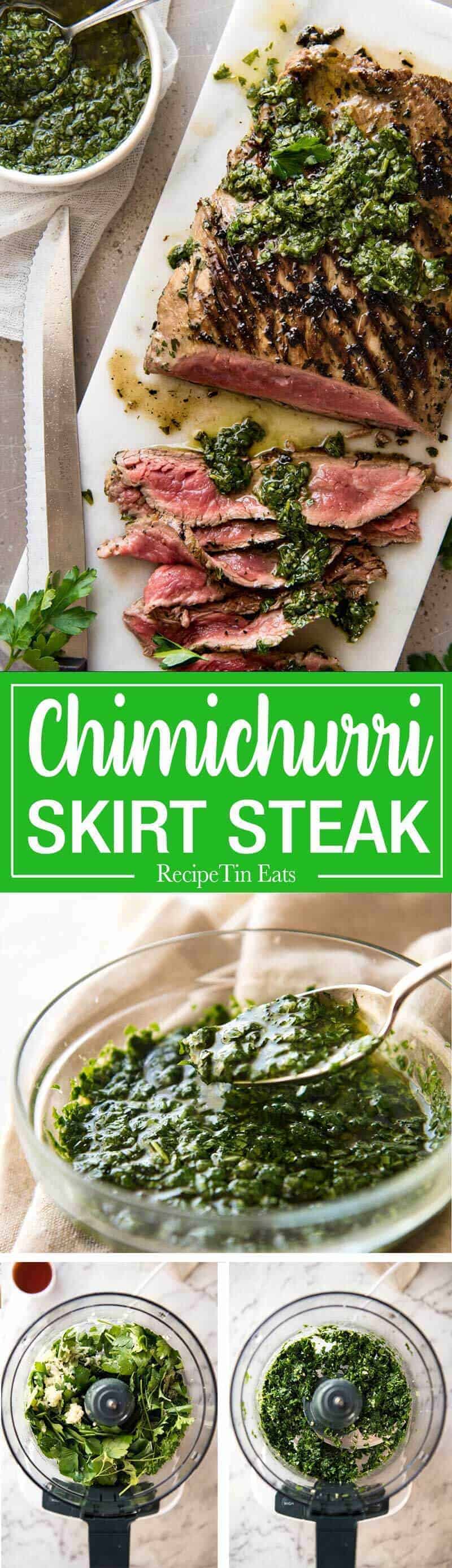 Chimichurri Steak with Chimichurri Sauce - Parsley, oregano, red wine vinegar, olive oil and garlic is all you need to make this famous Argentinian sauce! recipetineats.com