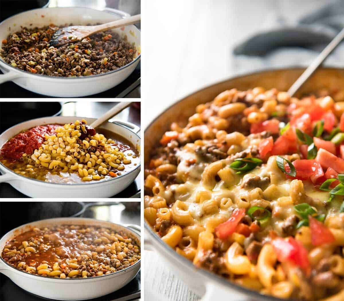 Cheeseburger Casserole / Homemade Hamburger Helper - Beefy, cheesy and saucy, this is a homemade version of the American favourite Hamburger Helper. One pot, 30 minutes! www.recipetineats.com