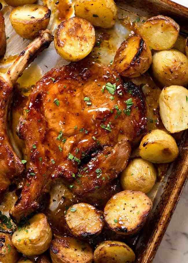 Oven baked pork chops with potatoes from recipetineats.com