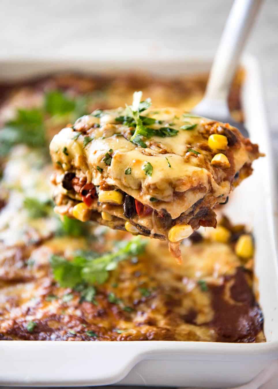 Vegetarian Mexican Lasagna | RecipeTin Eats