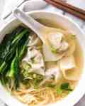 Wonton Soup made with homemade wontons. Super healthy!