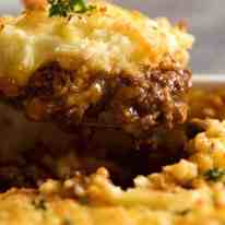 Close up of Cottage Pie being served