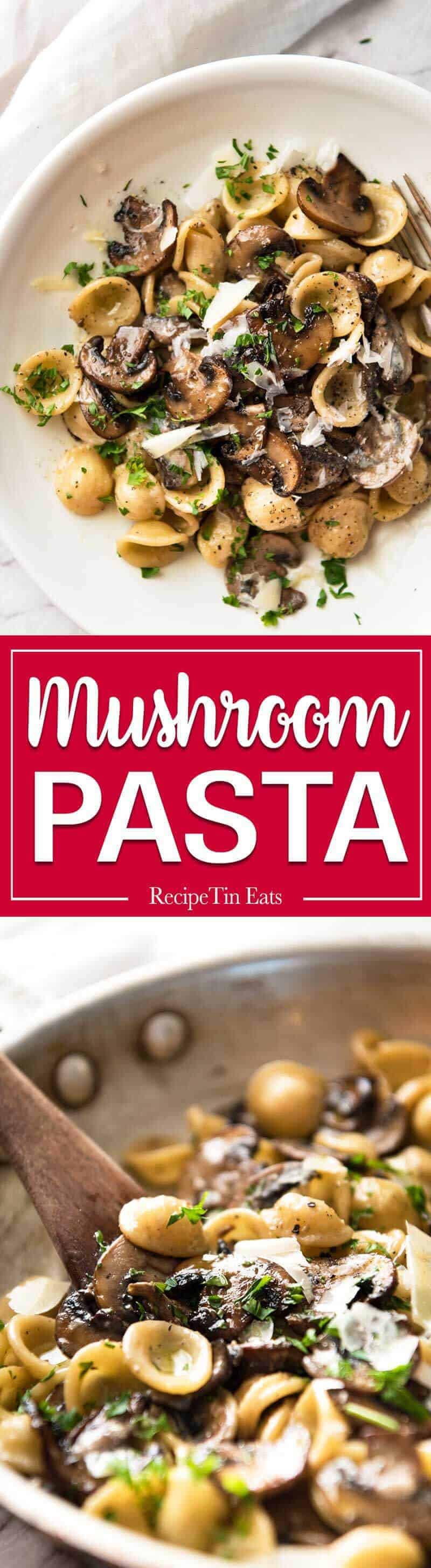 Uma maneira espetacular de usar cogumelos - nesta saborosa e suculenta massa de cogumelos feita à clássica maneira italiana.  15 minutos de jantar!  www.recipetineats.com