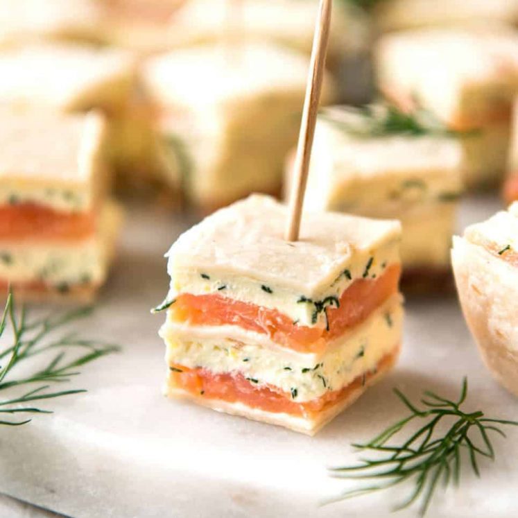 Smoked Salmon Appetizer fantastic for gatherings - no fiddly assembly, served at room temperature, looks elegant and tastes SO GOOD! www.recipetineats.com