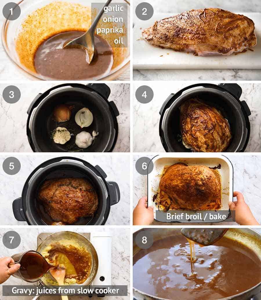 Juicy Slow Cooker Turkey Breast Recipetin Eats
