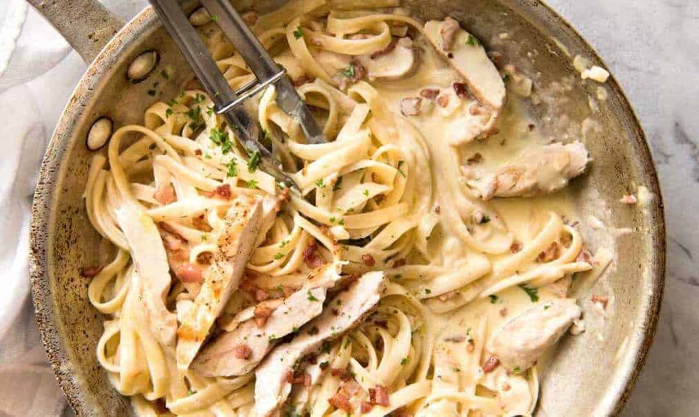 Creamy Chicken and Bacon Pasta - for all those days when nothing but a creamy pasta will do. www.recipetineats.com