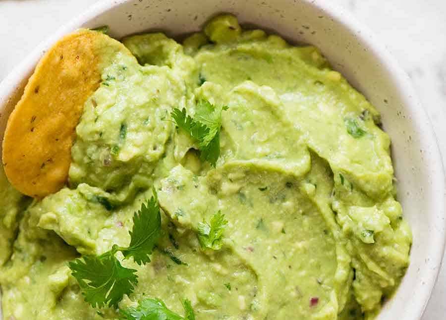 Close up of traditional Guacamole
