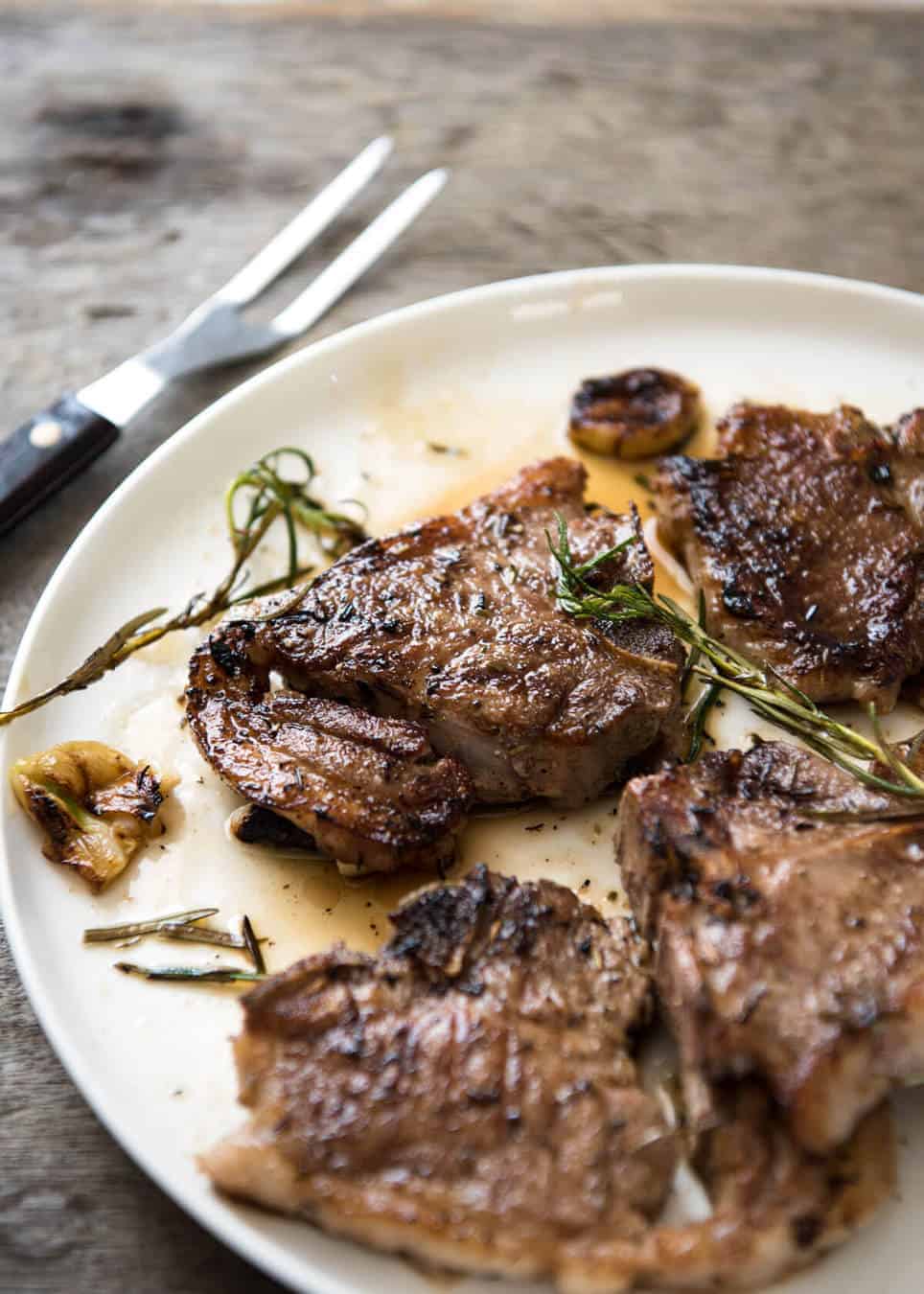 Rosemary Garlic Grilled Lamb Chops - A simple marinade infuses this with fantastic flavour! Use the marinade for any quick-cooking cut of lamb - chops or steaks. recipetineats.com