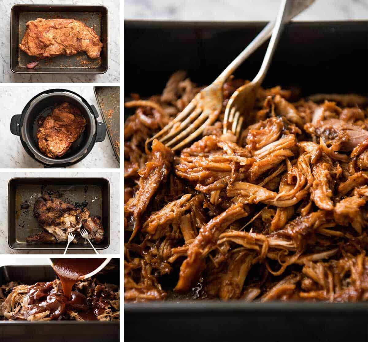 How to cook barbecue pulled pork in a crock pot Slow Cooker Bbq Pulled Pork Sandwich Recipetin Eats