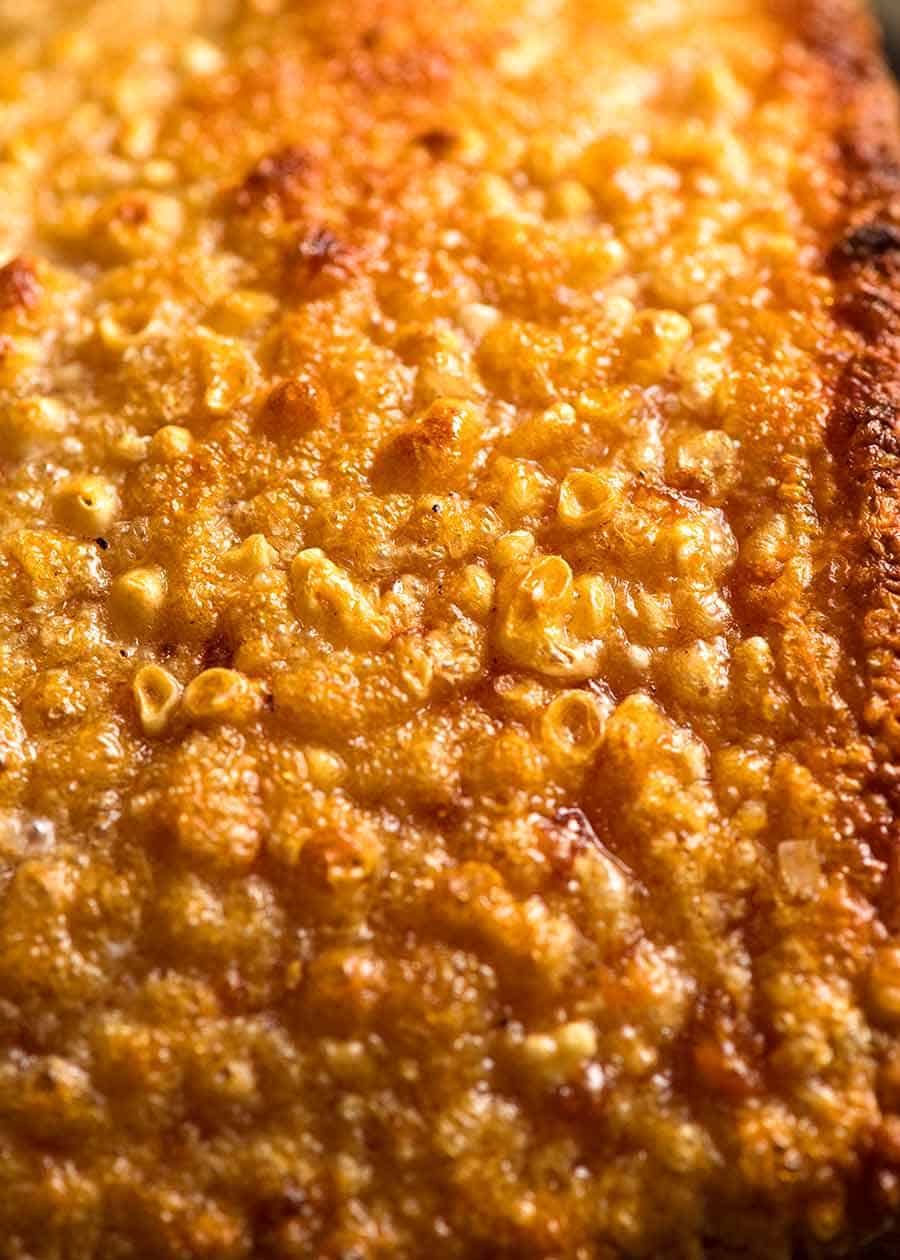 Close up of Chinese Crispy Pork Belly super crispy golden crackling
