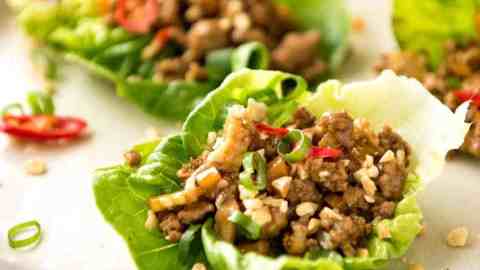 Close up of Chinese Lettuce Wraps