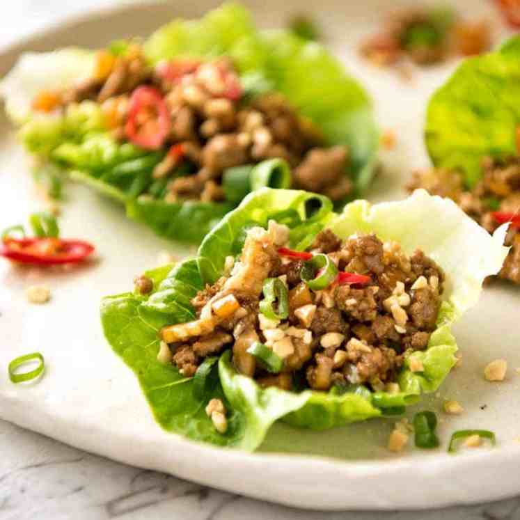 Close up of Chinese Lettuce Wraps